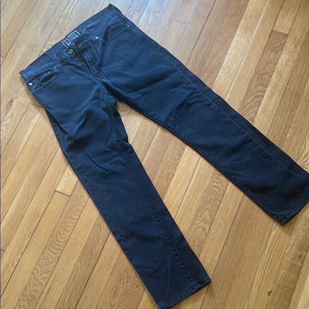 Levis Mens Black Skinny 511 Vintage Worn Denim Jeans 32/29